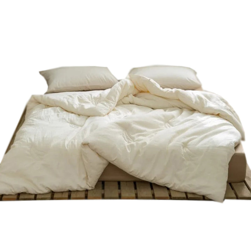 ANYHOUZ Duvet Cover Beige Quilted Ultra Soft Bed Comforter 200X230cm