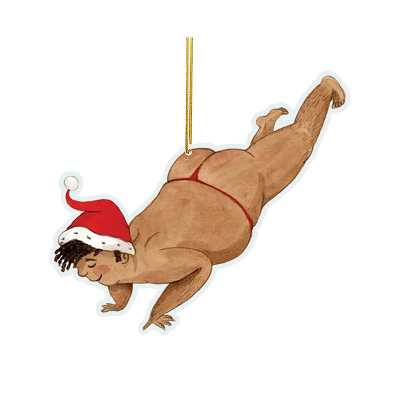 ANYDECO Christmas Funny Hanging Male Female Dance Pendan Ornaments 