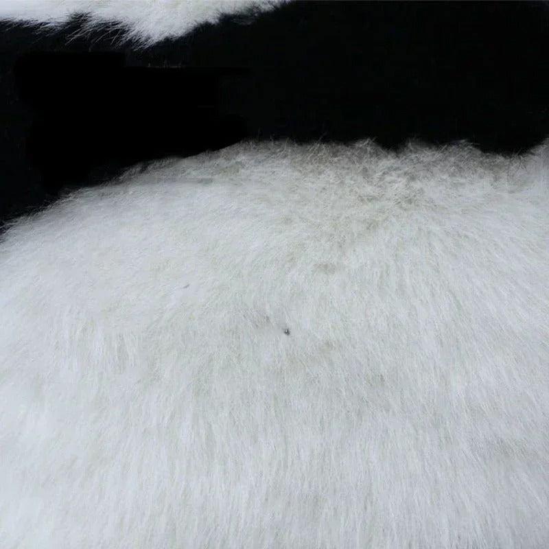 Anypillow Seat Cushion Panda Cute Back View Comfortable Soft Fur