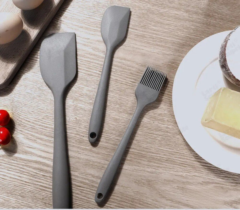 Anygleam Silicone Black Seamless Spatula 6 Set Kitchen Accessories Baking Utensil Kit Bread Cake Mixing Tools Cooking Scraper Heat Resistant