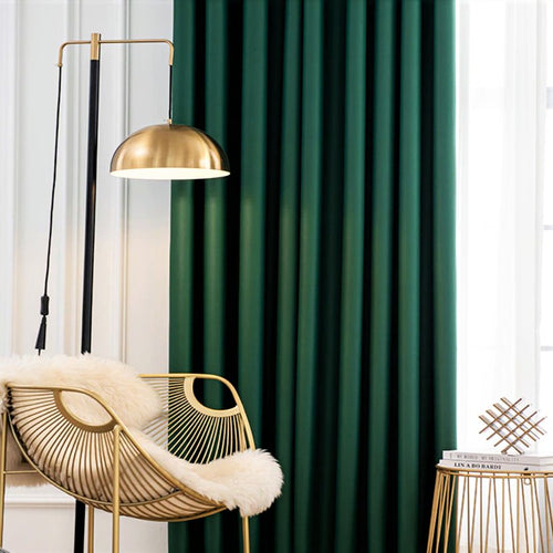 Anydrape Plain Dark Green Luxury Curtains – Modern Textured Drapes for Living Room, Bedroom & Dining Decor