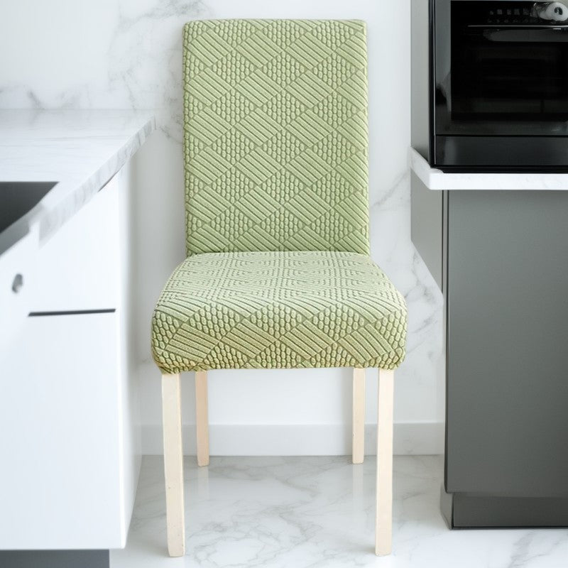 Anyseat Chair Cover Cypress Green Checkered Line Design with Anti-Dirt and Elastic Material for Dining Room Kitchen Wedding Hotel Banquet Restaurant