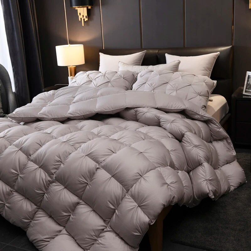 ANYHOUZ Duvet Cover Dark Grey Luxury Breathable Puffer Bed Comforter
