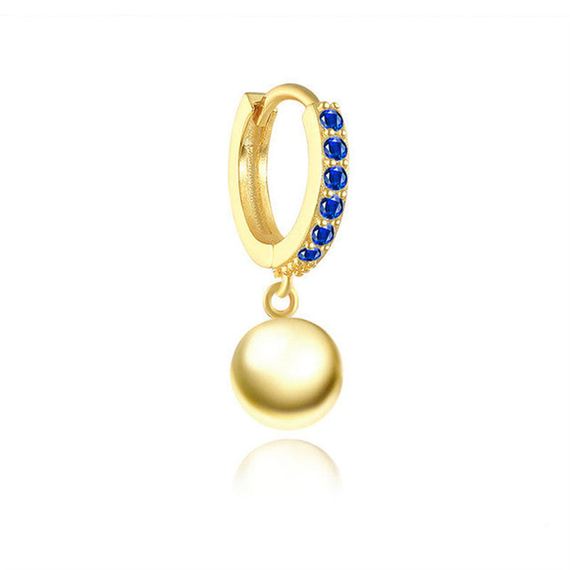 ANYCO Earrings Sterling Silver New Cute Charming Color Zircon Icons Ball Stud For Women Girl Teen Fashion Stylish Accessories Jewelry Gifts