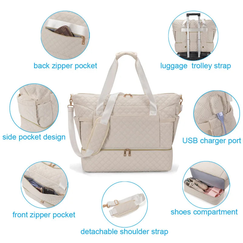 Anymom Mommy Diaper Bag Pink Handbag 3 pcs Set with Multiple Pocket Design for Travel Outdoor Changing Fashion Mom Shoulder Bags