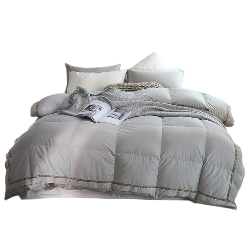 ANYHOUZ Duvet Cover Gray Luxurious Style Cotton Bed Comforter