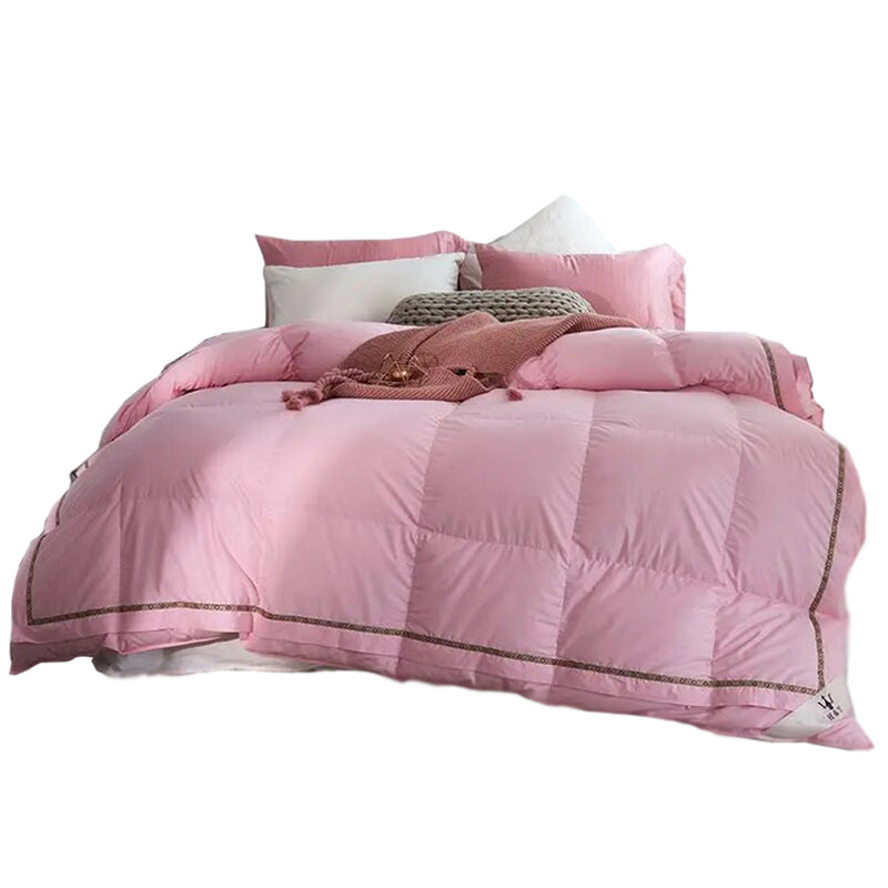 ANYHOUZ Duvet Cover Pink Luxurious Style Cotton Bed Comforter