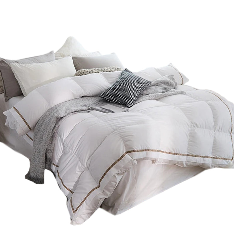 ANYHOUZ Duvet Cover White Luxurious Style Cotton Bed Comforter