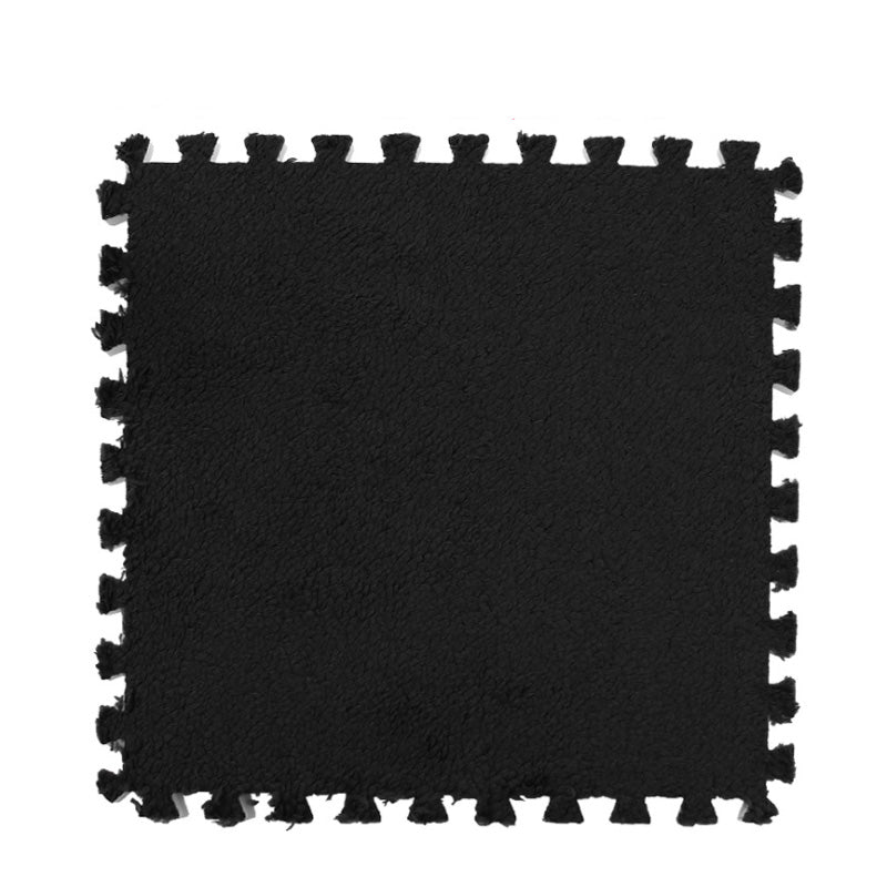 ANYHOUZ Splicing Mat Black 30x30cm 12Pcs Modern Foam Floor Mat Living Room Square Splicable Household Non-Slip Rugs