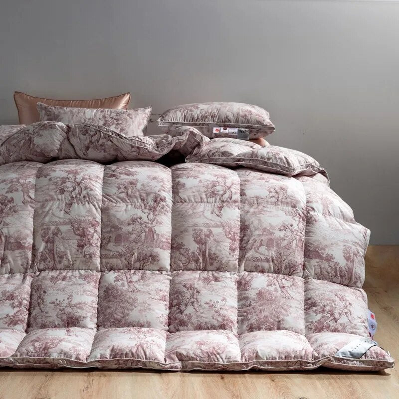 ANYHOUZ Duvet Cover Rose Gold Cloudy Fluffy Puffer Bed Comforter 200X230cm