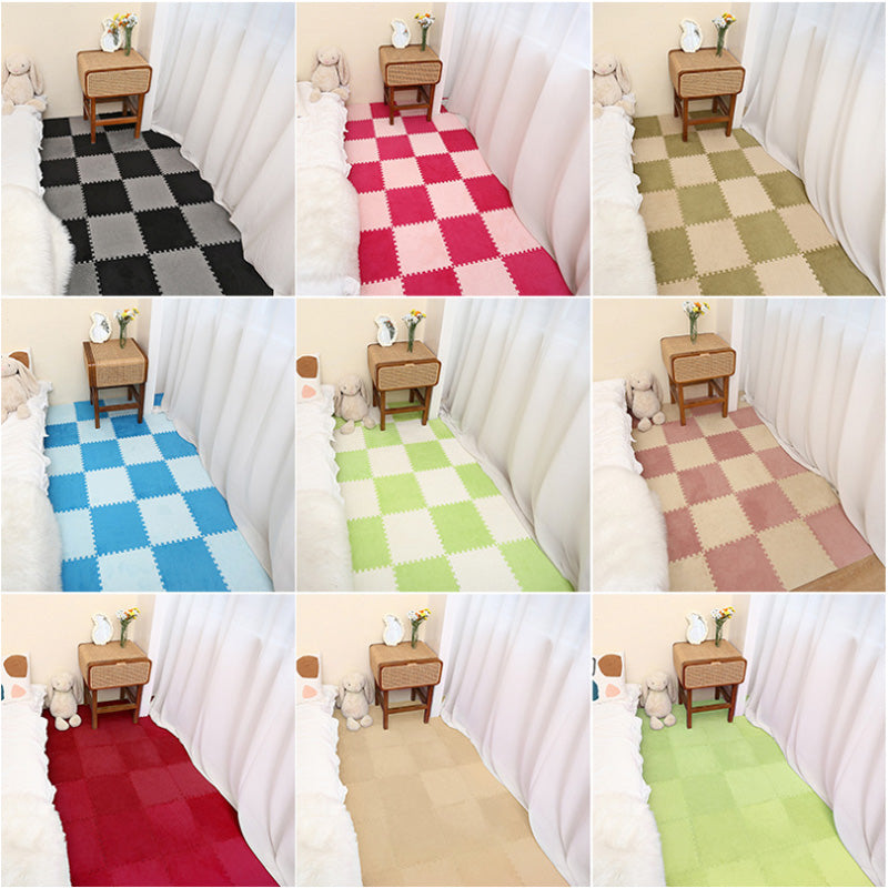 ANYHOUZ Splicing Mat Black 30x30cm 24Pcs Modern Foam Floor Mat Living Room Square Splicable Household Non-Slip Rugs