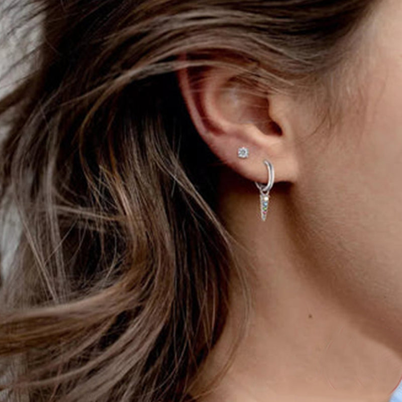 ANYCO Earrings Sterling Silver Charm Geometric Spike Tassel Pendant Stud For Women Teen Fashion Stylish Accessories Jewelry Gifts