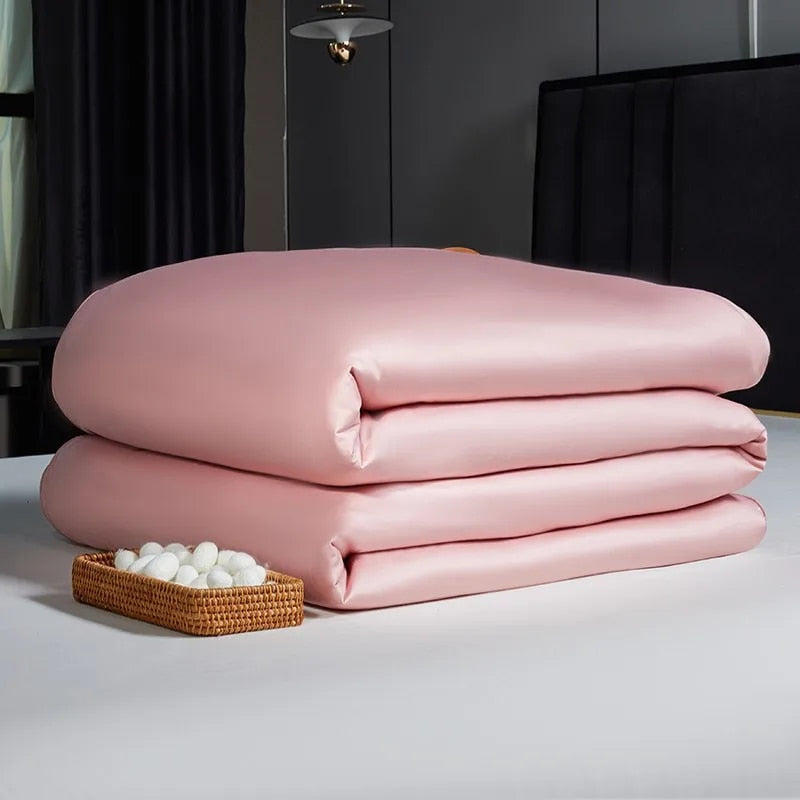 Anycozy Duvet Cover Pink Premium Soft Mulberry Silk Blanket Comforter 4000G