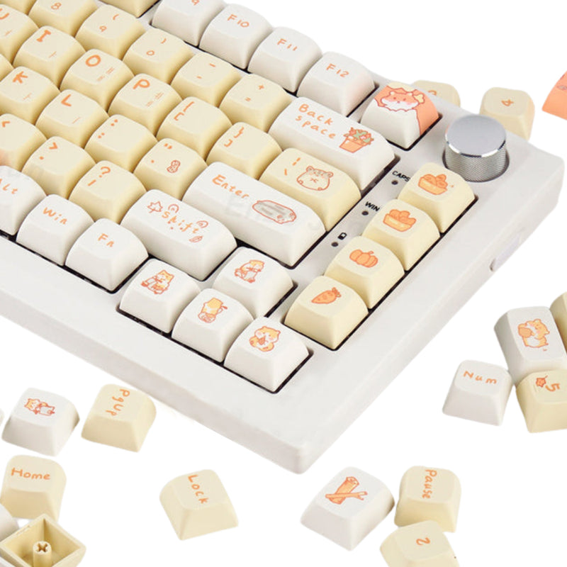 ANYMOB Keycap Keyboard Yellow 131 Keys Korean Dye Sublimation Touch Clicks Box