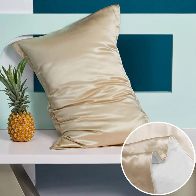 ANYHOUZ Pillowcase 51x66cm Gold Pure Real Silk For Comfortable And Relaxing Home Bed