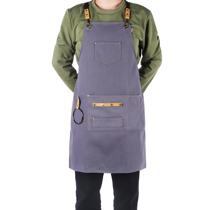 Anypron Brown Canvas Apron Waterproof Oilproof Chef Waiter Workwear