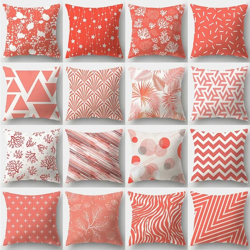 ANYHOUZ Pillowcase Coral Wavy Star Line Print Cotton Polyester Cushion Cover