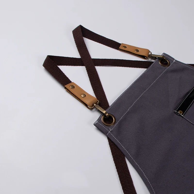 Anypron Brown Gardening Apron Waterproof Canvas Full Body Adjustable Unisex