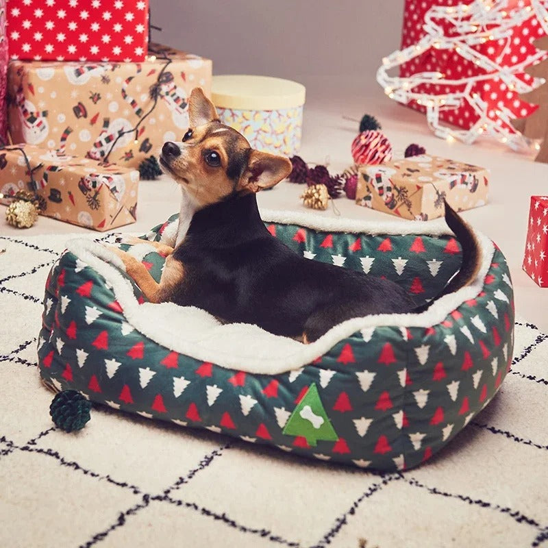 Anypet Christmas Pet Bed – Waterproof Sofa with Soft Cotton & Removable Cushion