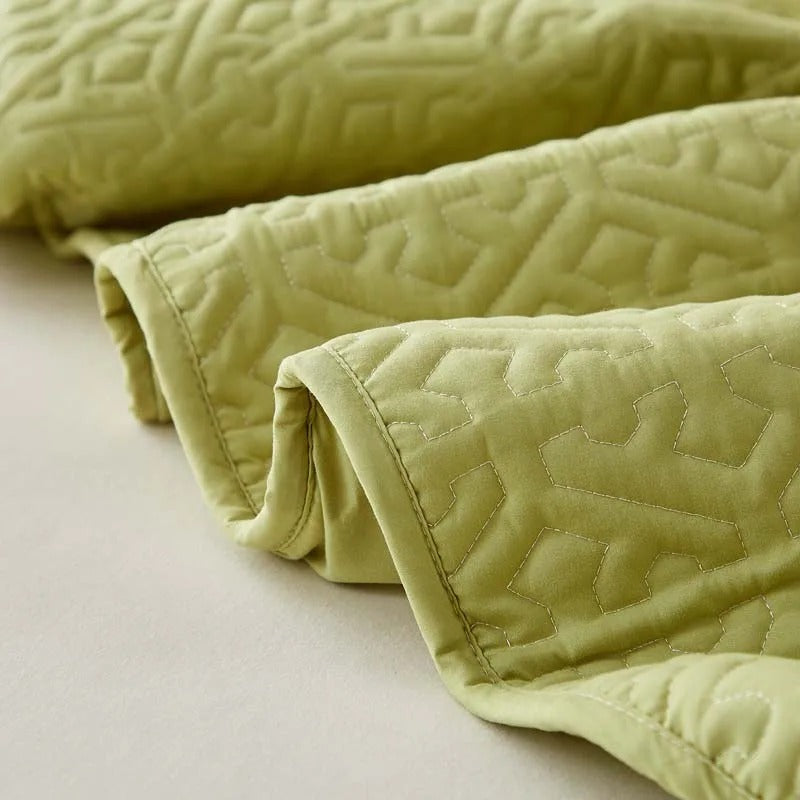 Anycozy Mattress Cover Green 90x200cm Pure Cotton Soft Quilted Bed Sheet Anti-bacterial Protector Cover