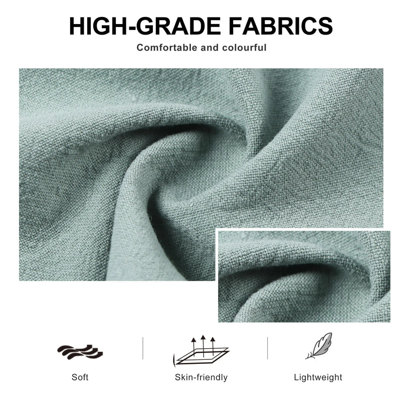 Anypron Green Cotton Linen Kitchen Apron Adjustable Unisex