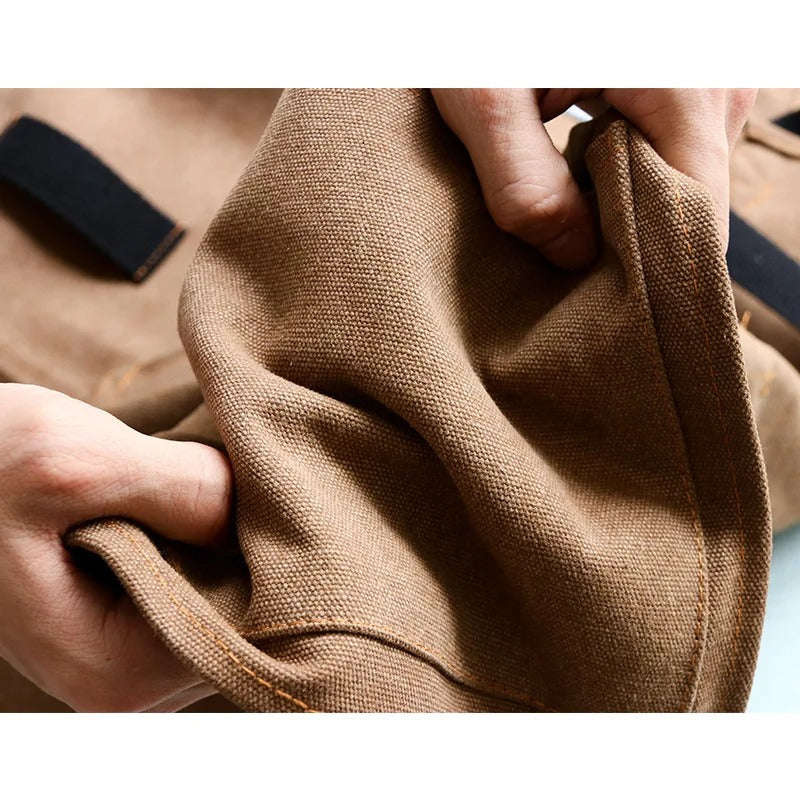 Anypron Gardening Apron Brown Canvas for Work, Gardening, and Barbecue