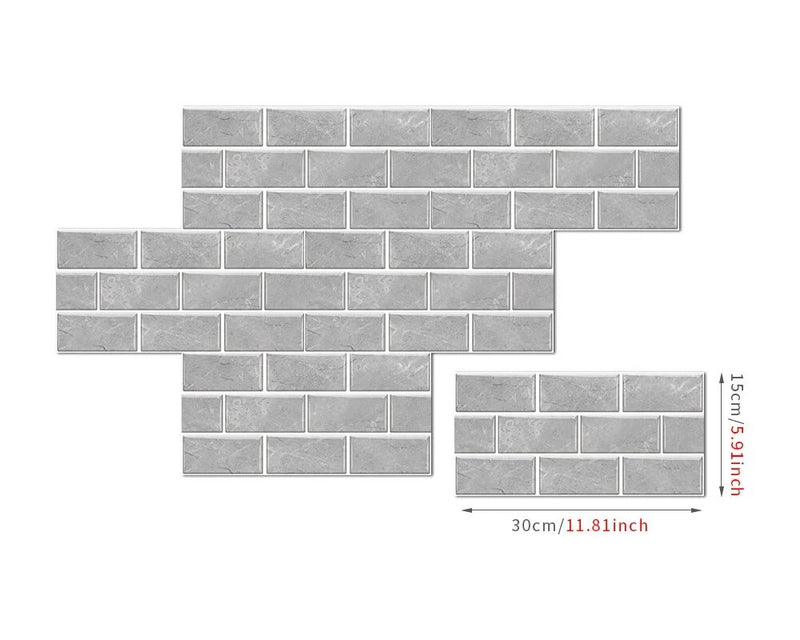 ANYDECO  Wallpaper Industrial Gray 18 Pcs Waterproof Self Adhesive Removable 3D DIY Modern Marble Tile Wall Sticker Home Decor