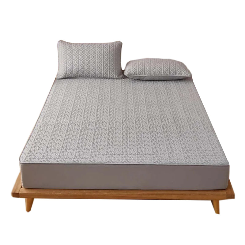 Anycozy Mattress Cover Gray Queen Size Pure Cotton Soft Quilted Bed Sheet Anti-bacterial Protector Cover