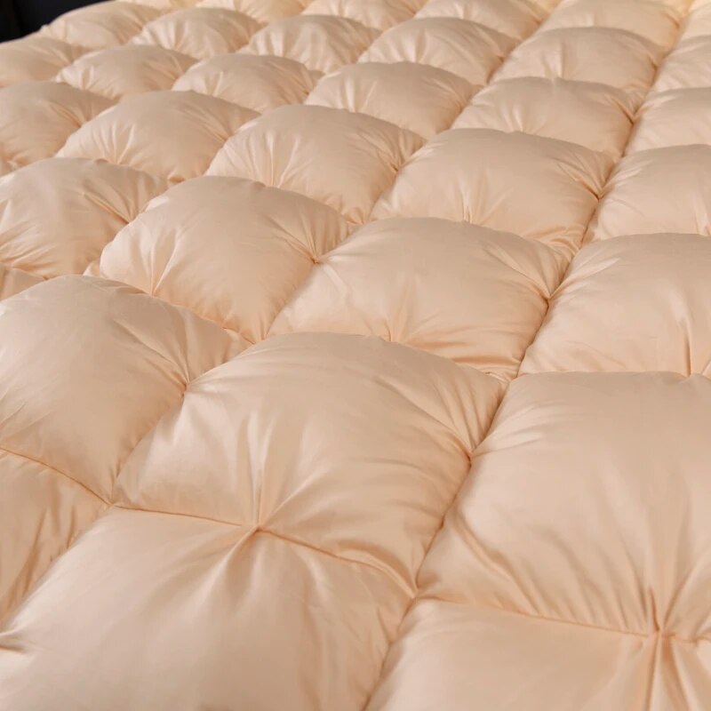 ANYHOUZ Duvet Cover Cream Luxury Breathable Puffer Bed Comforter