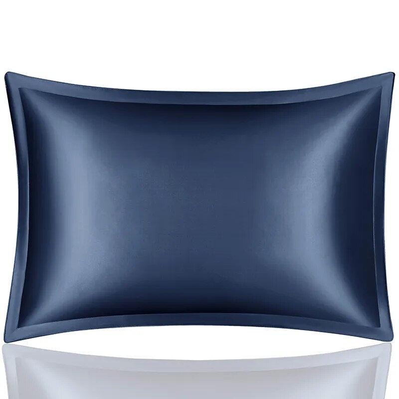 ANYHOUZ Blue Pure Silk Pillowcase 50x75cm Soft Smooth Luxury Bedding