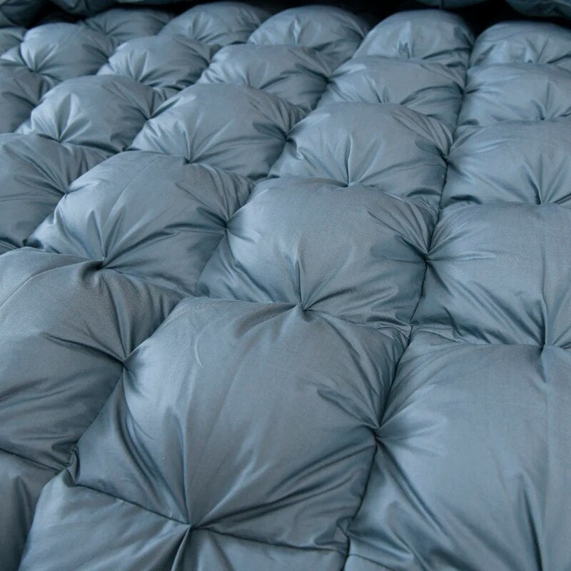 ANYHOUZ Duvet Cover Blue Grey Luxury Breathable Puffer Bed Comforter