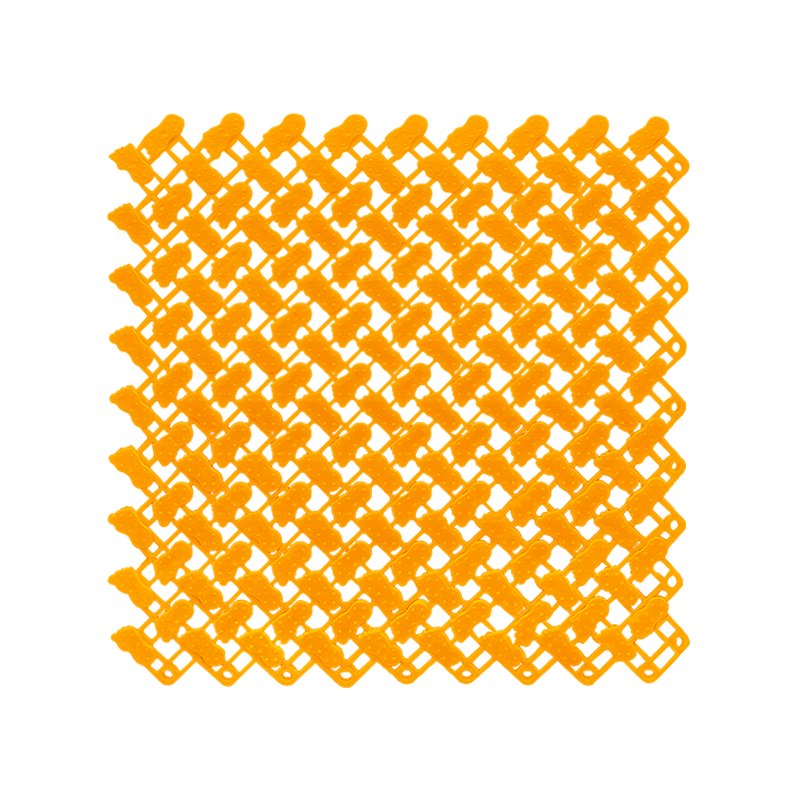 Anymat Splicing Mat Orange 25x25cm 20Pcs DIY Non Slip Bathroom Mat Mesh Drainage Massage Floor Carpet