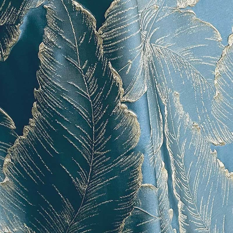 Anydrape Curtain Green 300cmx250cm 3D Leaves Luxury indo Blackout Home Curtain