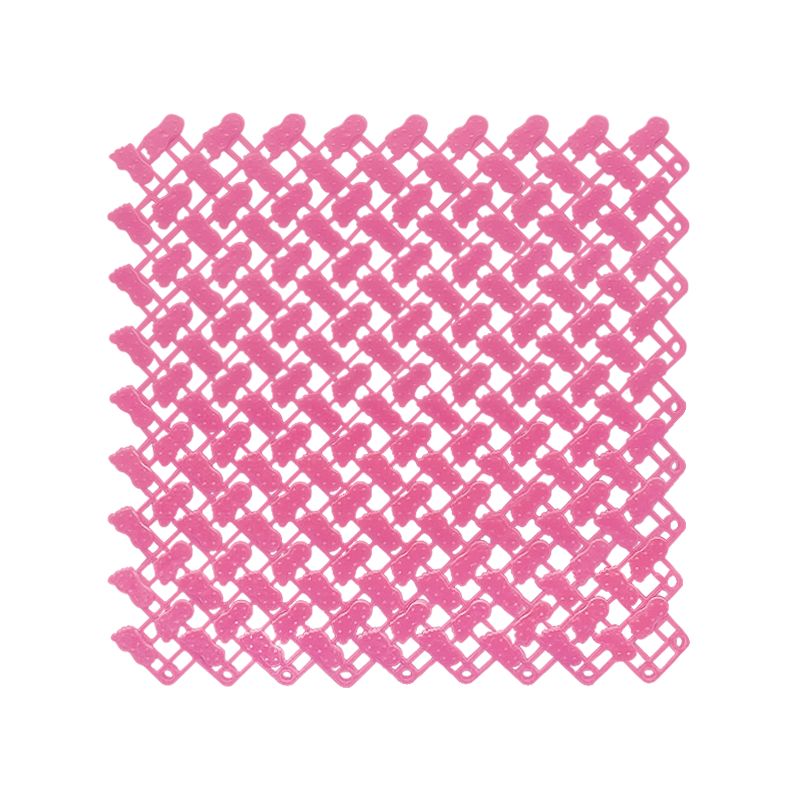 Anymat Splicing Mat Pink 25x25cm 1Pc DIY Non Slip Bathroom Mat Mesh Drainage Massage Floor Carpet