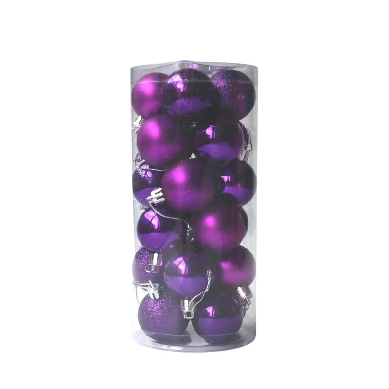 ANYDECO  Christmas Balls Purple Shiny Hanging Décor Ornaments