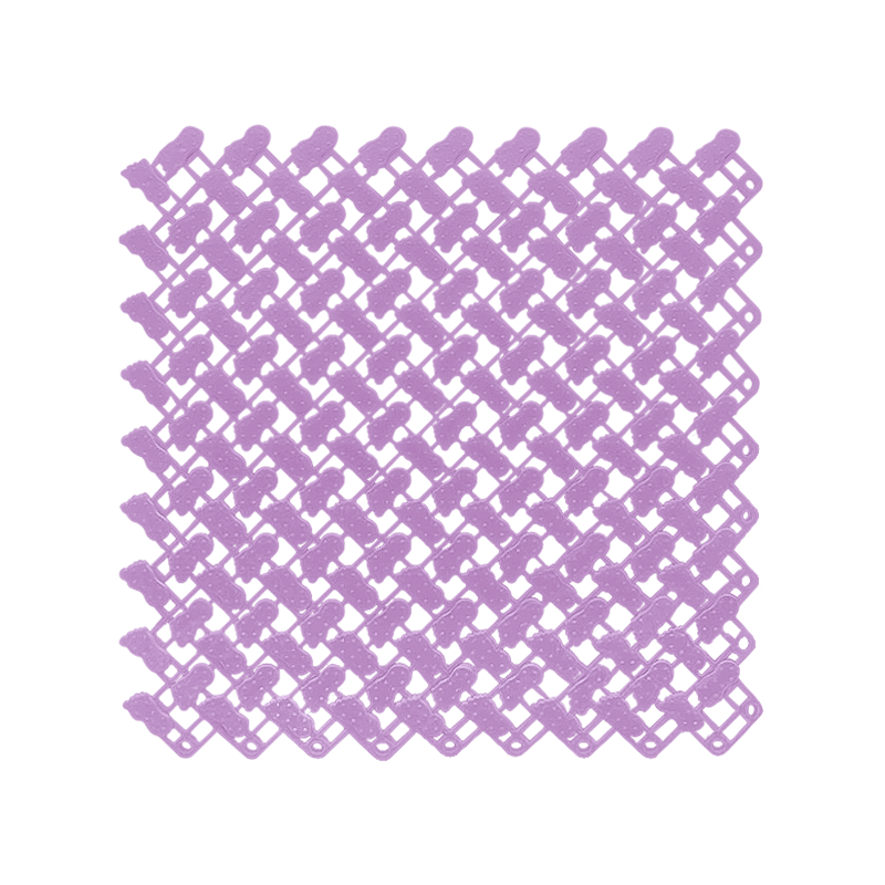 Anymat Splicing Mat Purple 25x25cm 10Pcs DIY Non Slip Bathroom Mat Mesh Drainage Massage Floor Carpet
