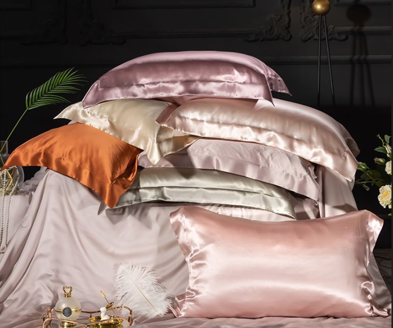 ANYHOUZ Pillowcase Pink Jade Luxury Soft Natural Mulberry Silky Two Sided Satin Cover