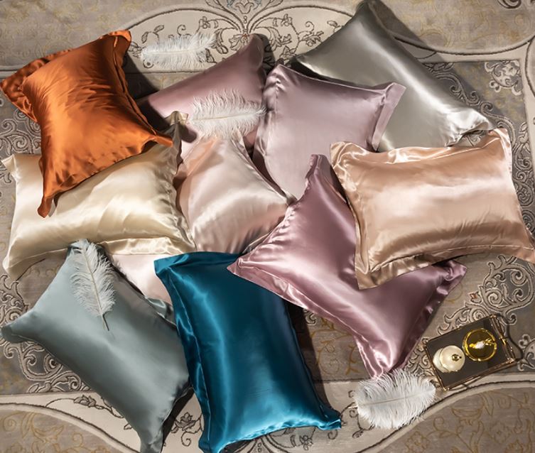 ANYHOUZ Pillowcase White Luxury Soft Natural Mulberry Silky Two Sided Satin Cover