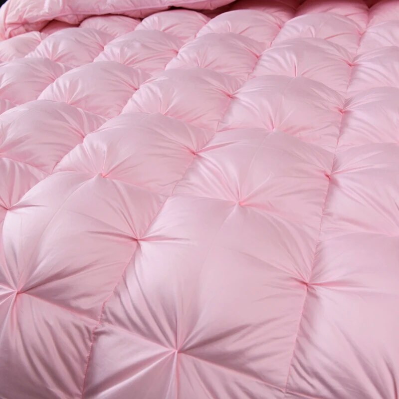 ANYHOUZ Duvet Cover Pink Luxury Breathable Puffer Bed Comforter