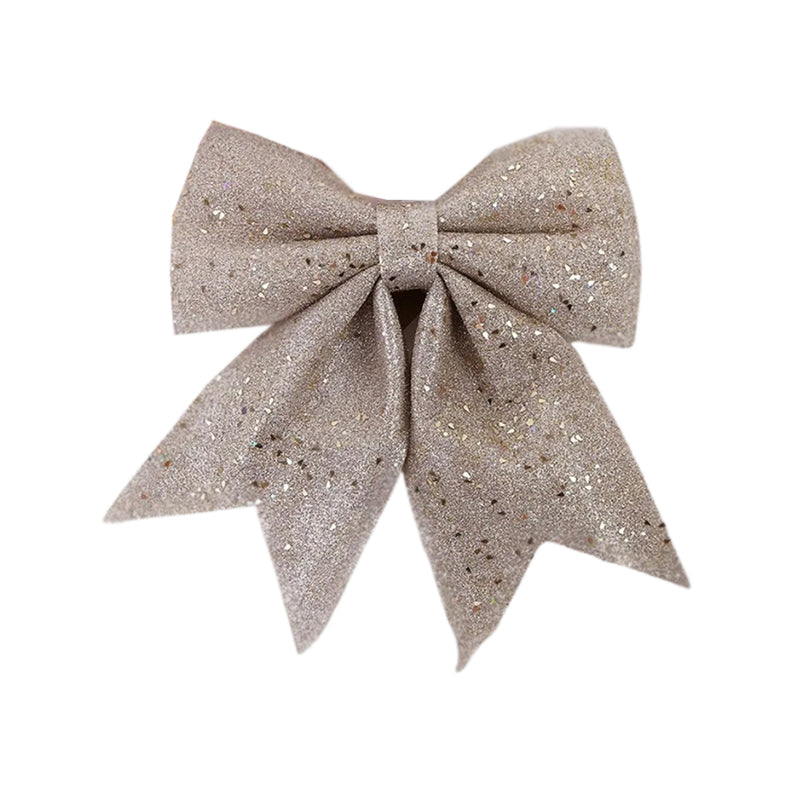 ANYDECO Christmas Bow Champagne Glitter Hanging Decorative Ornaments