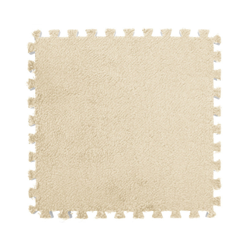 ANYHOUZ Splicing Mat Khaki 30x30cm 12Pcs Modern Foam Floor Mat Living Room Square Splicable Household Non-Slip Rugs