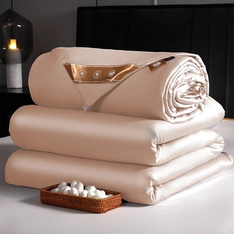 Anycozy Duvet Cover Peach Premium Soft Mulberry Silk Blanket Comforter 3000G