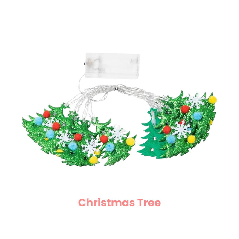 ANYDECO Christmas String Lights Novelty Yellow 10 LED USB Hanging Holiday Decor