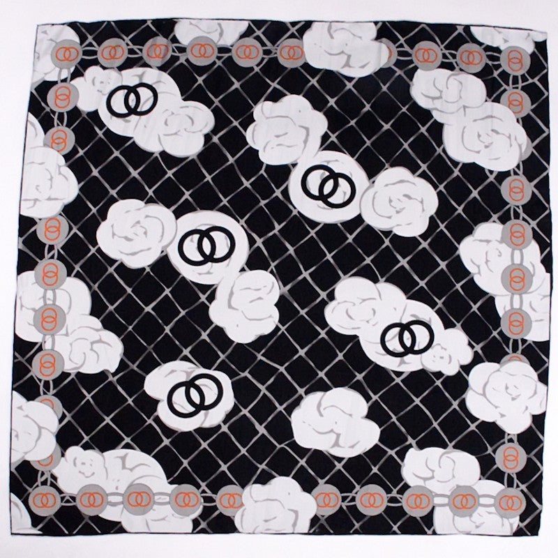 Anyyou Scarf for Women Black White Roses Twill Silk Shawl Fashion Elegant High Quality for Spring Autumn Square Scarves 90*90cm