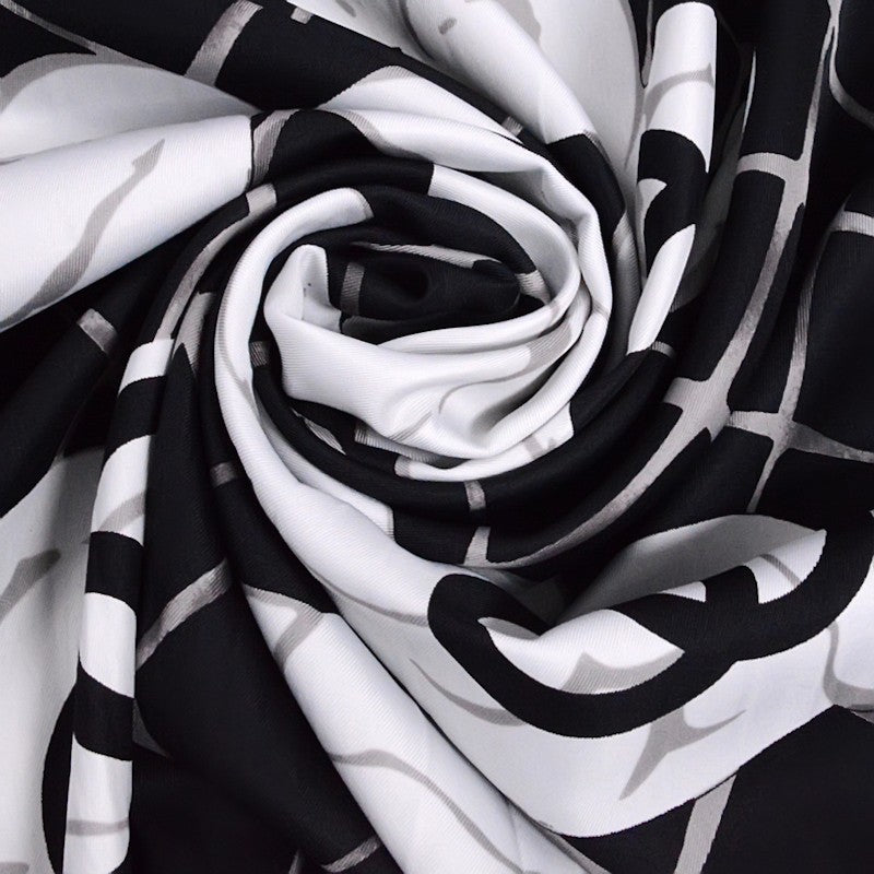 Anyyou Scarf for Women Black White Roses Twill Silk Shawl Fashion Elegant High Quality for Spring Autumn Square Scarves 90*90cm