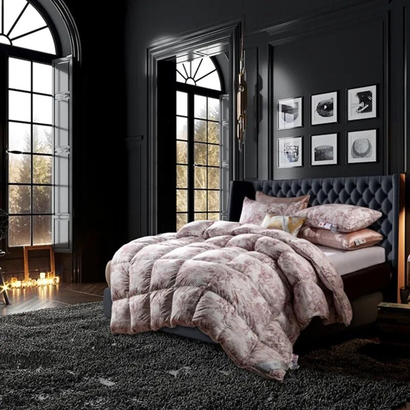 ANYHOUZ Duvet Cover Rose Gold Cloudy Fluffy Puffer Bed Comforter 200X230cm