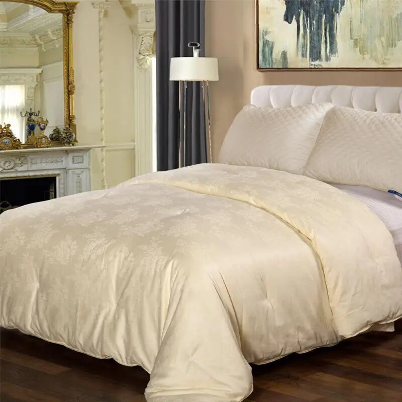 ANYHOUZ Duvet Cover Cream Ultra Soft Cotton Quilt Bed Comforter 2000G