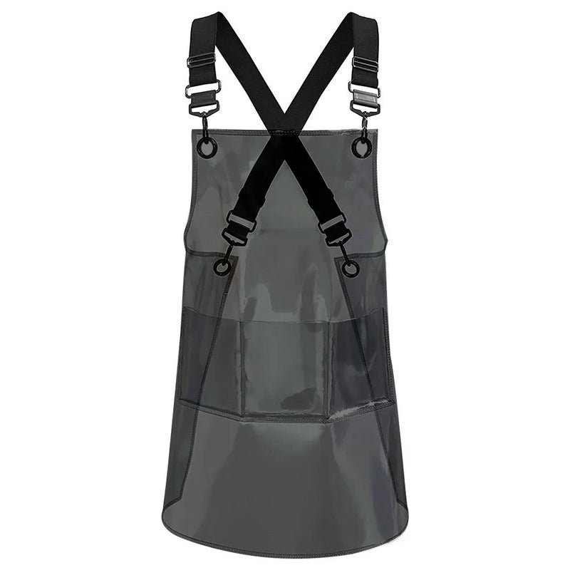 Anypron Black Waterproof TPU Apron Oilproof Workwear for Barber Salon