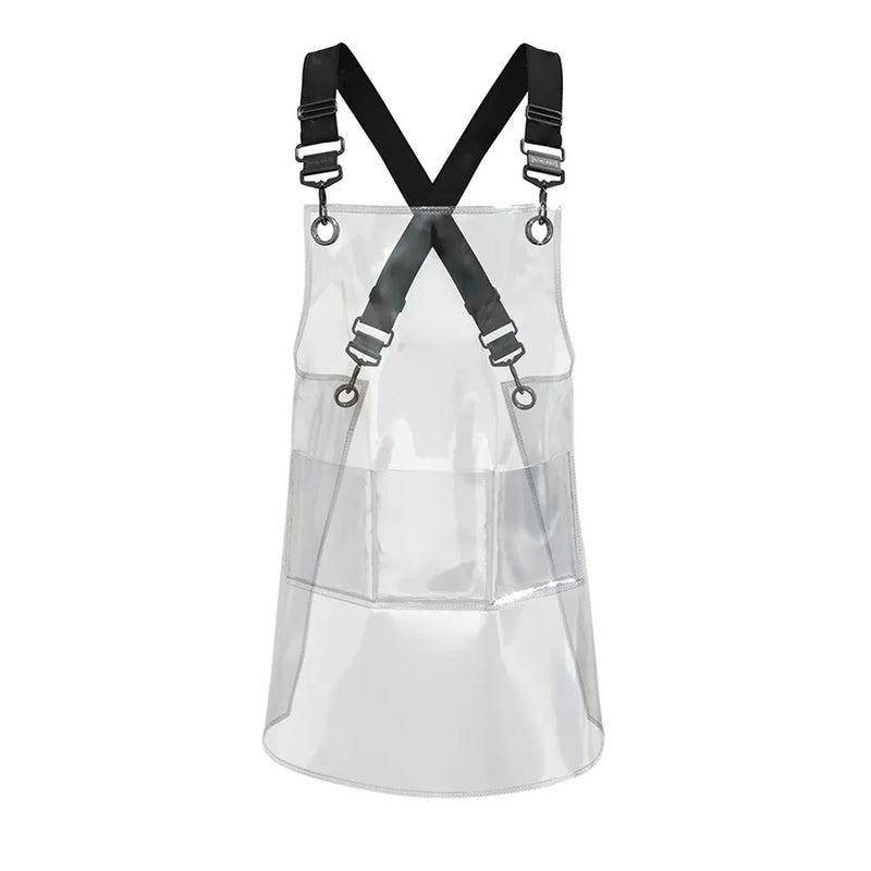 Anypron Black Ribbon Waterproof TPU Apron Oilproof for Barber Salon