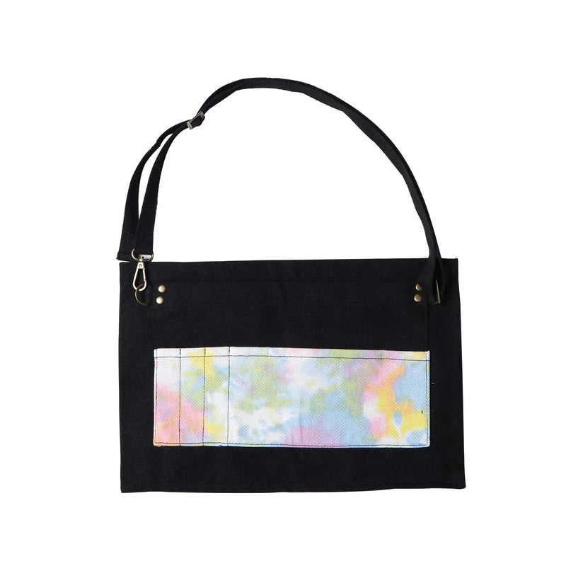 Anypron Tie‑Dye Black Kitchen Apron – Chef & Waiter Workwear with Pockets